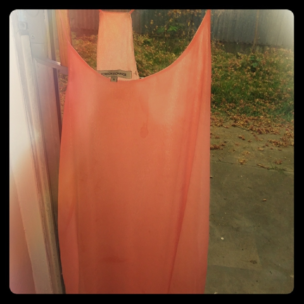 Foreign exchange orange silk dress